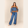 Set Denim con Detalles Camel