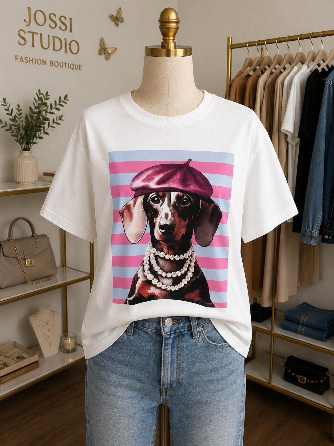 Camille Dachshund Graphic Tee