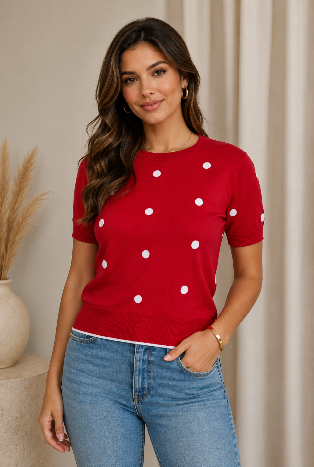 Ruby Polka Dot Tee