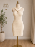 Ivory Ring Knit Mini Dress