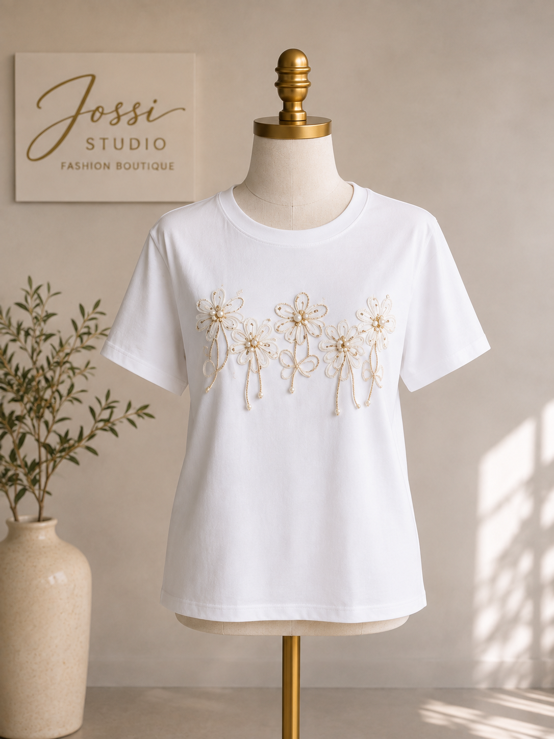 Isabella Floral Pearl Tee
