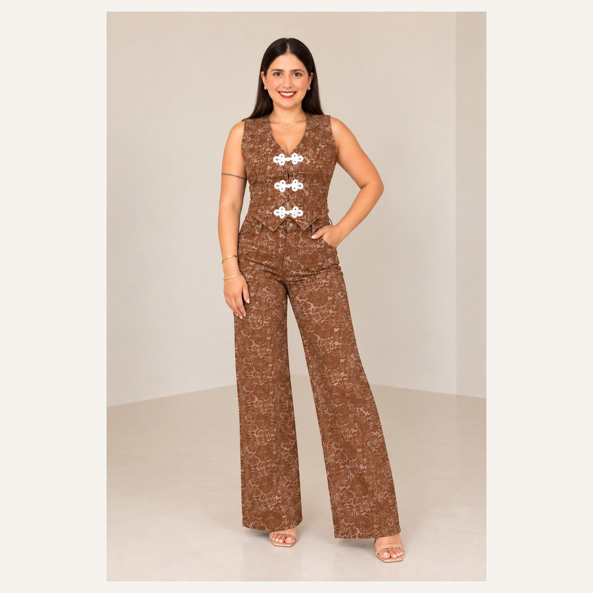 Set Marrón de Chaleco y Pantalón
