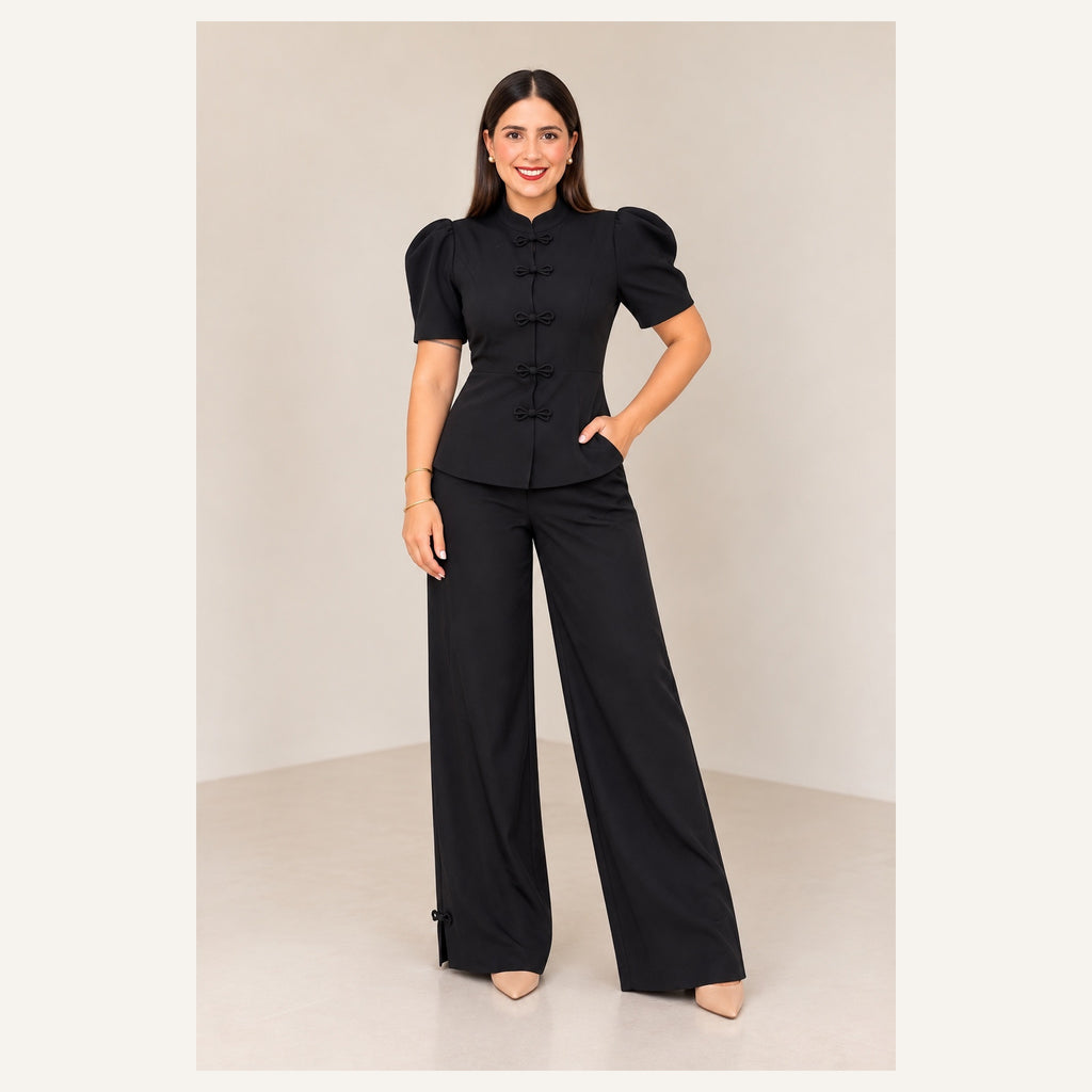 Set Negro de Blusa y Pantalón