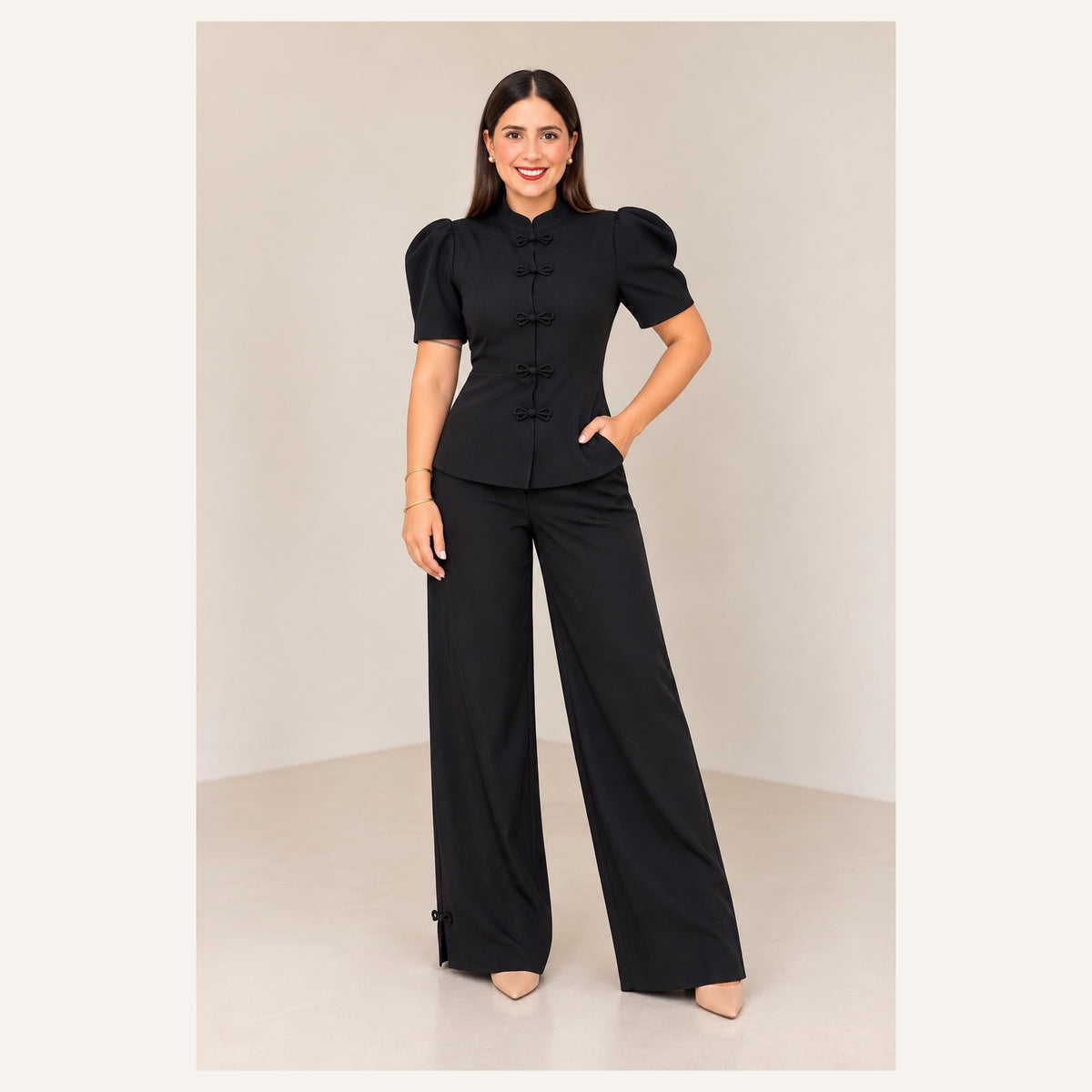Set Negro de Blusa y Pantalón