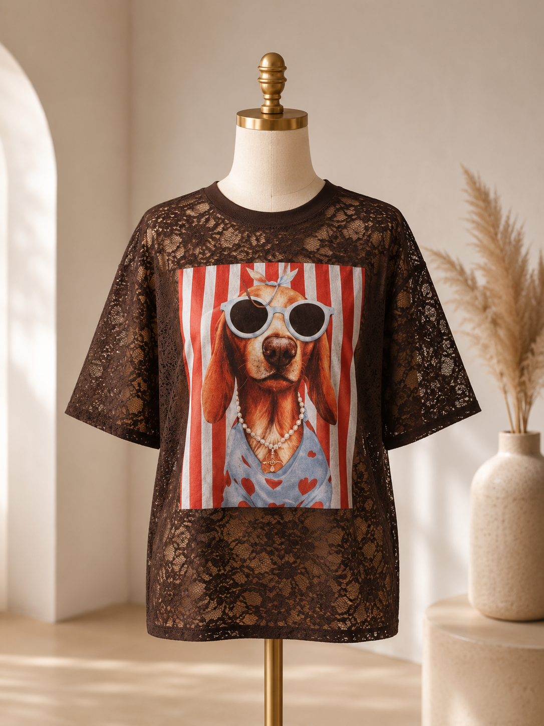 Lace Dog Graphic Tee