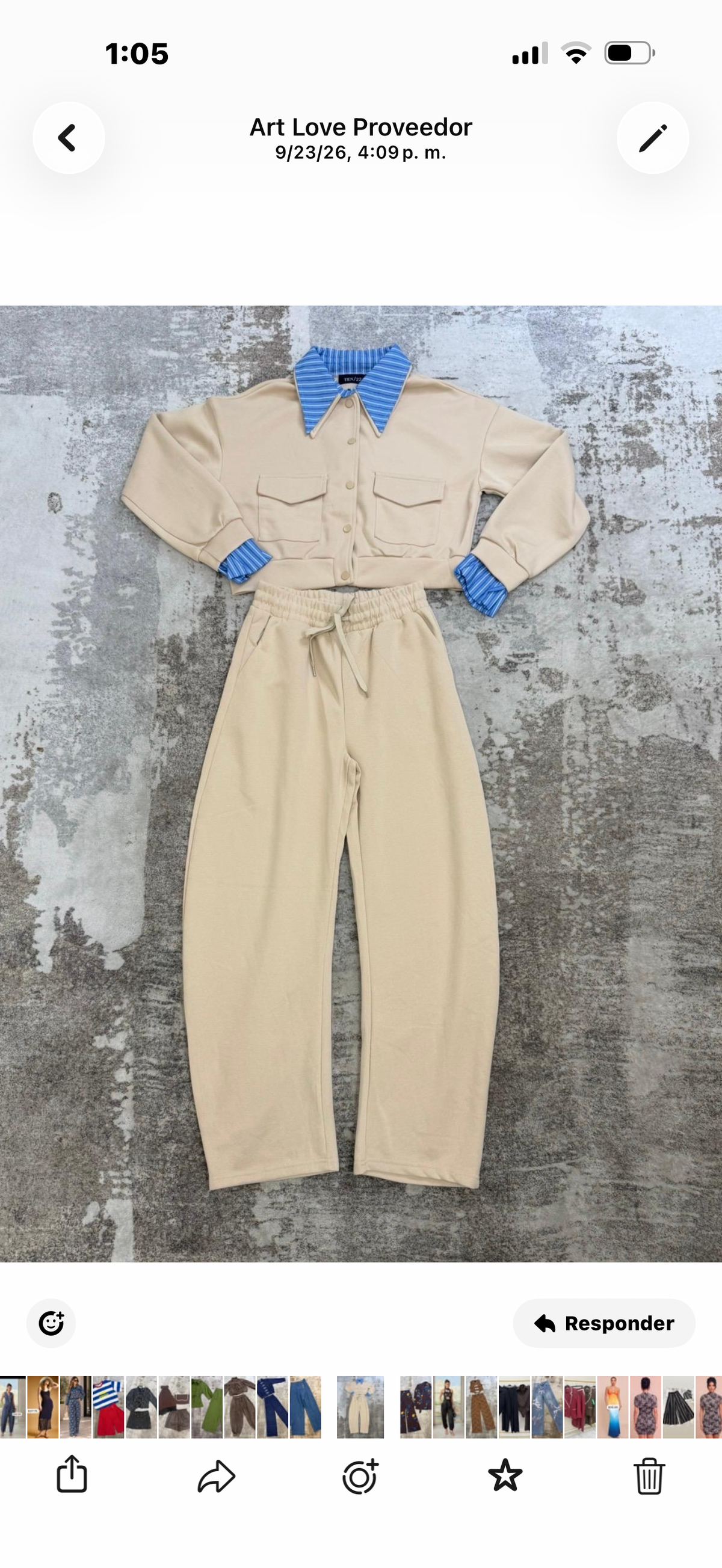 Set Beige de Chaqueta y Pantalón