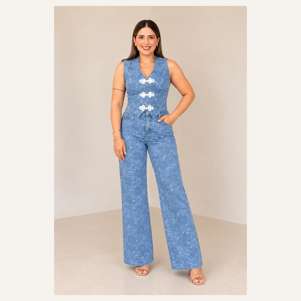 Set Azul de Chaleco y Pantalón