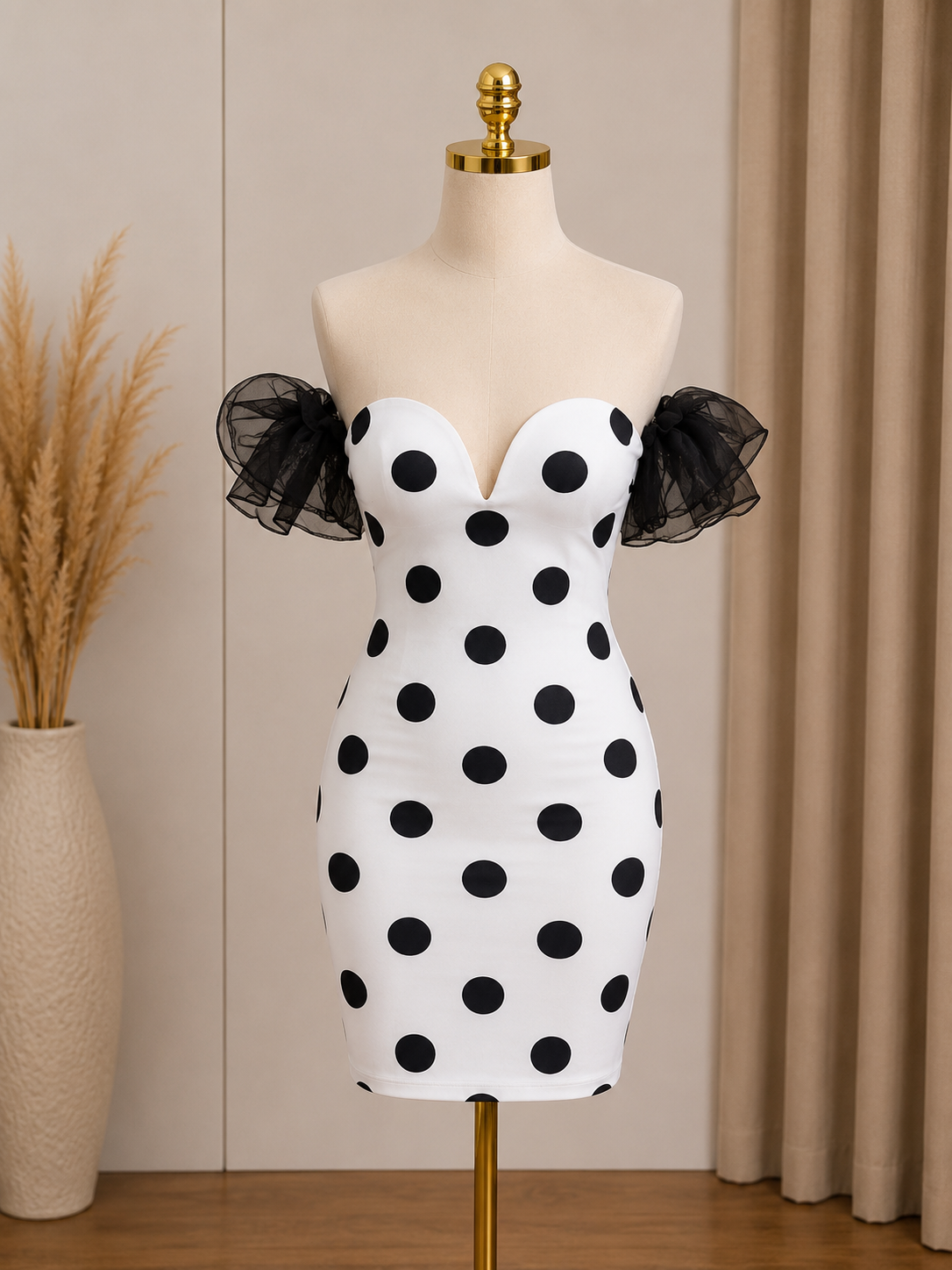 Anastasia Polka Dot Mini Dress