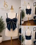 Seraphina/Rhinestone Trim Crop Top