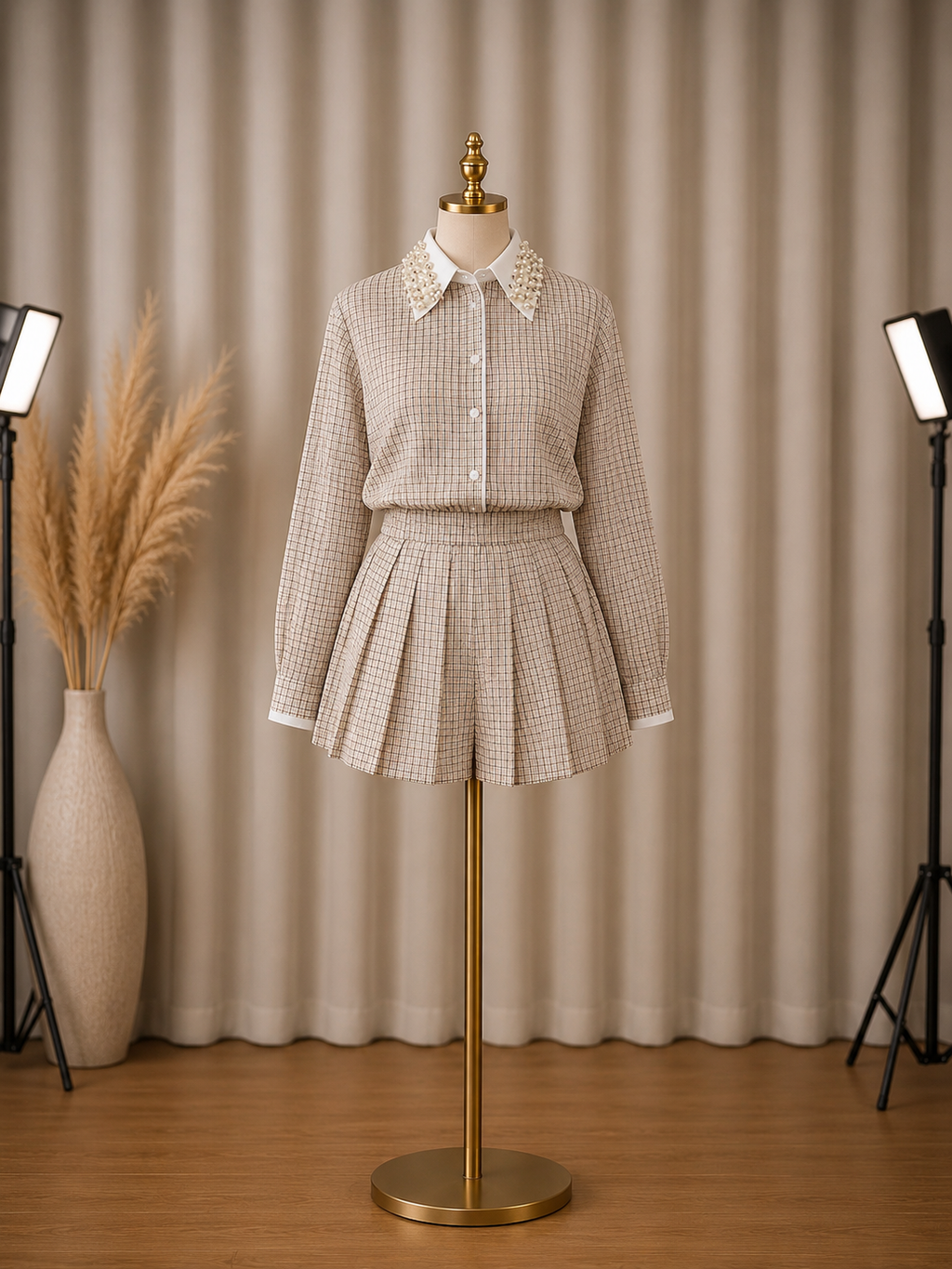Paris Set – Elegant Beige Two-Piece Skirt Set for Women