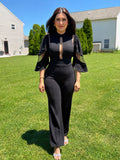 Adele/Mesh Insert Jumpsuit