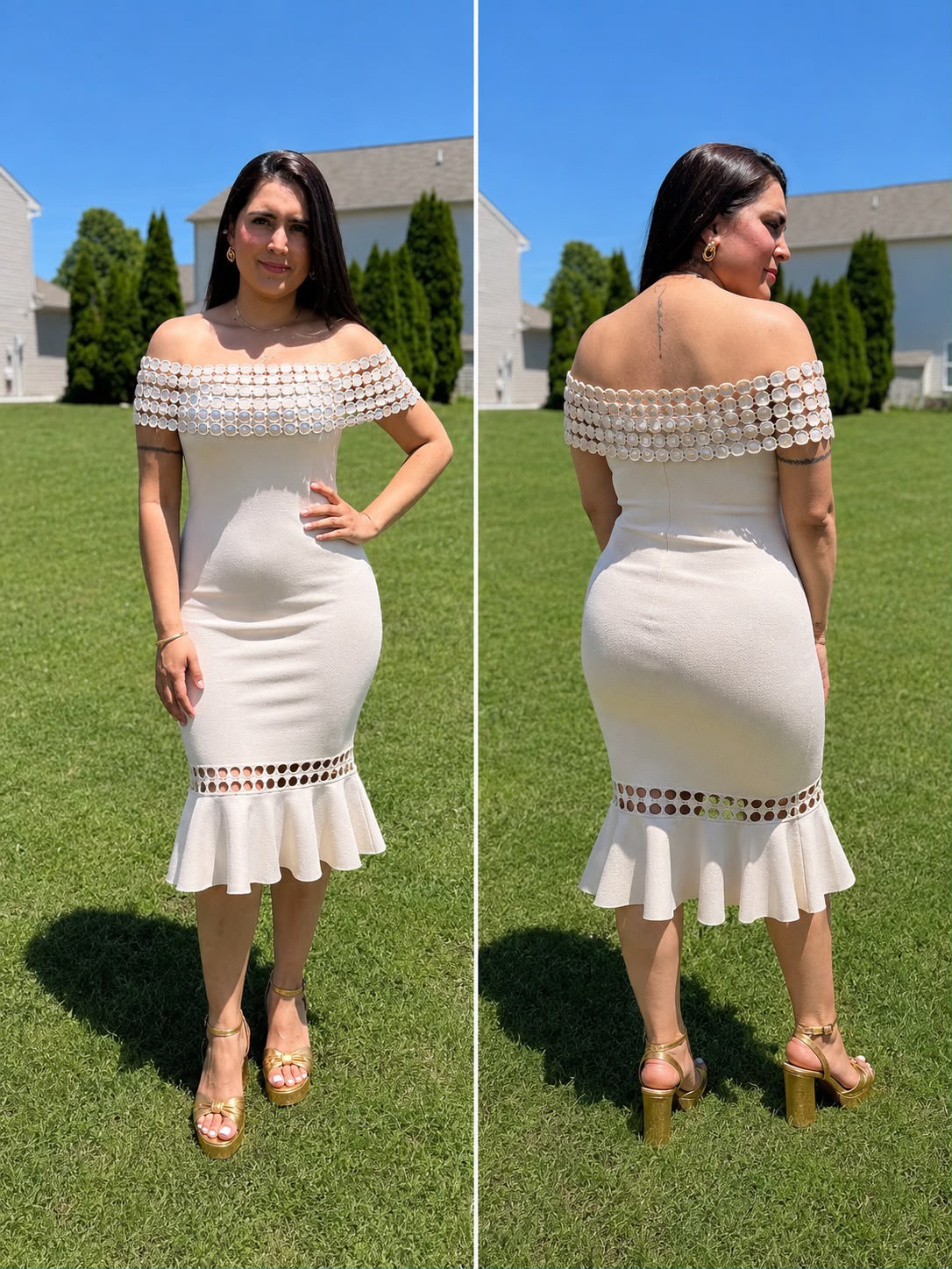 Odette/Ruffle Hem Mini Dress