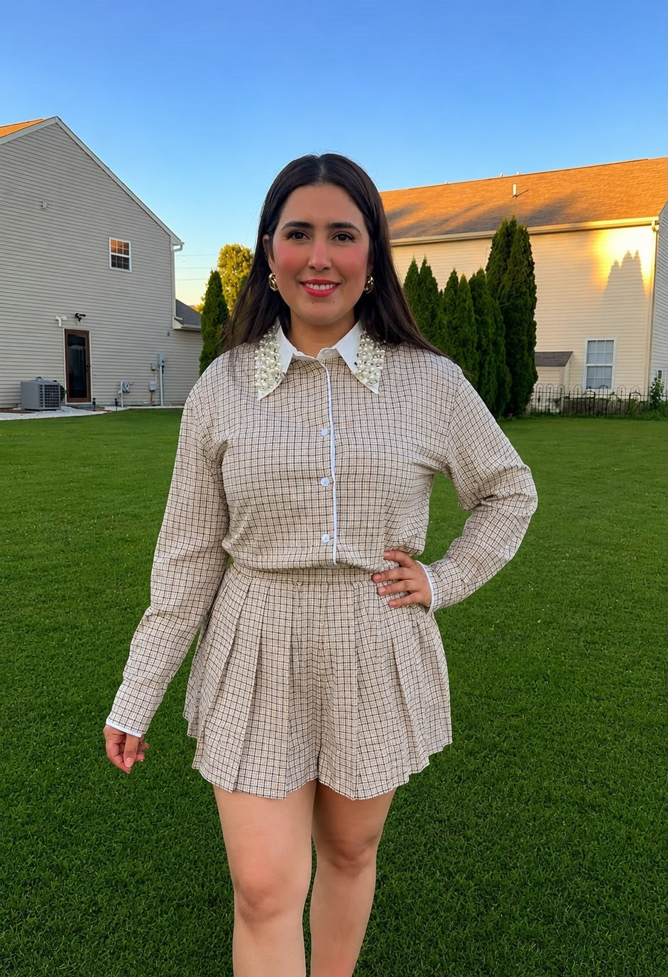 Ivonny/khaki Skirt Set