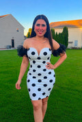 Anastasia/Polka Dot Ruffle Mini Dress