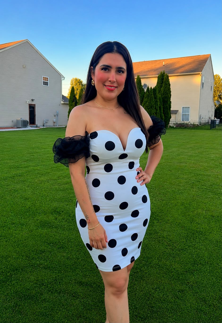 Anastasia/Polka Dot Ruffle Mini Dress