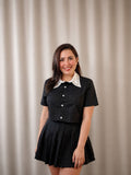 Audrey/Black Collar Skirt Set