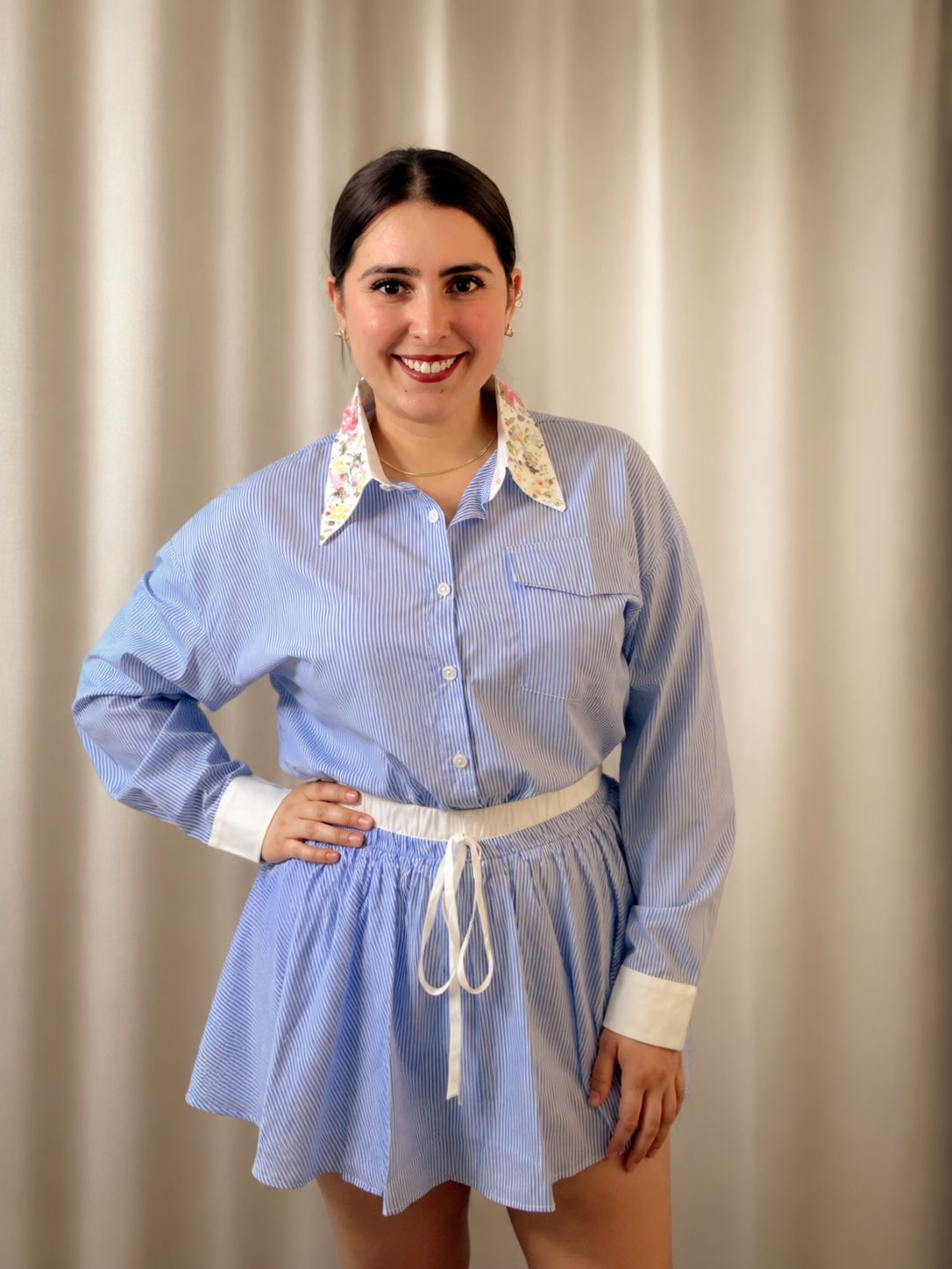 Colette/Blue Shirt/Skirt Set