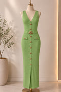 Sophia Green Midi Dress