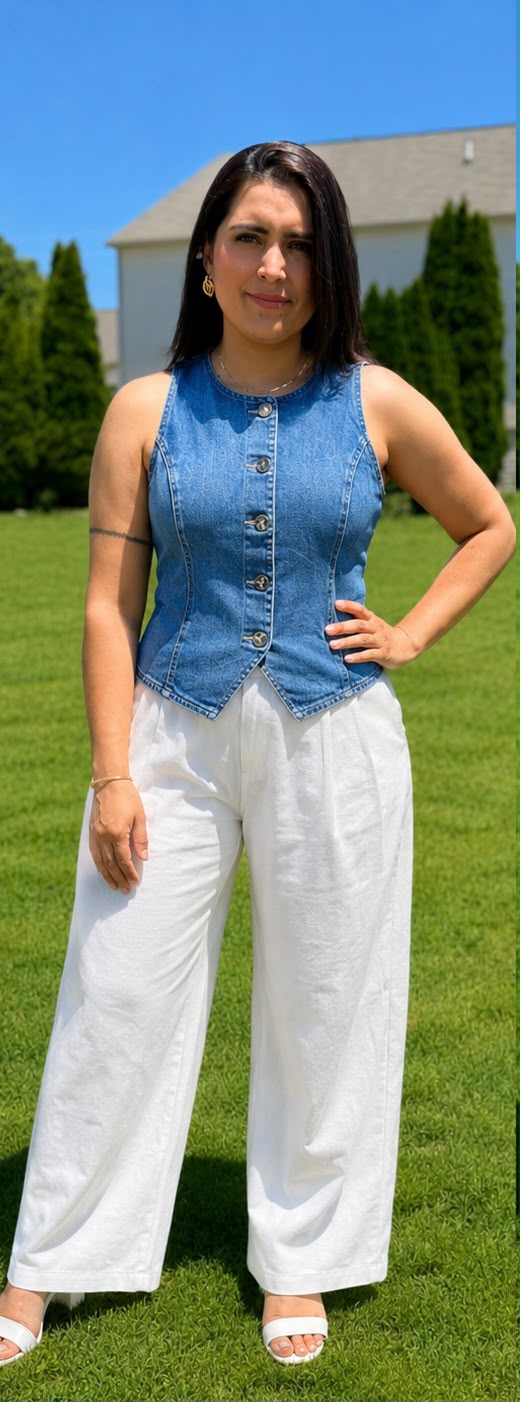Harper/Cropped Denim Vest