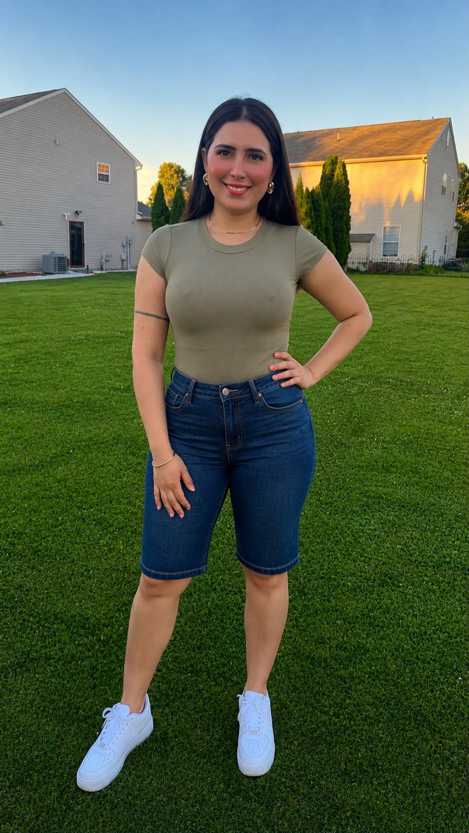 Arden/Olive Scoop Neck Bodysuit
