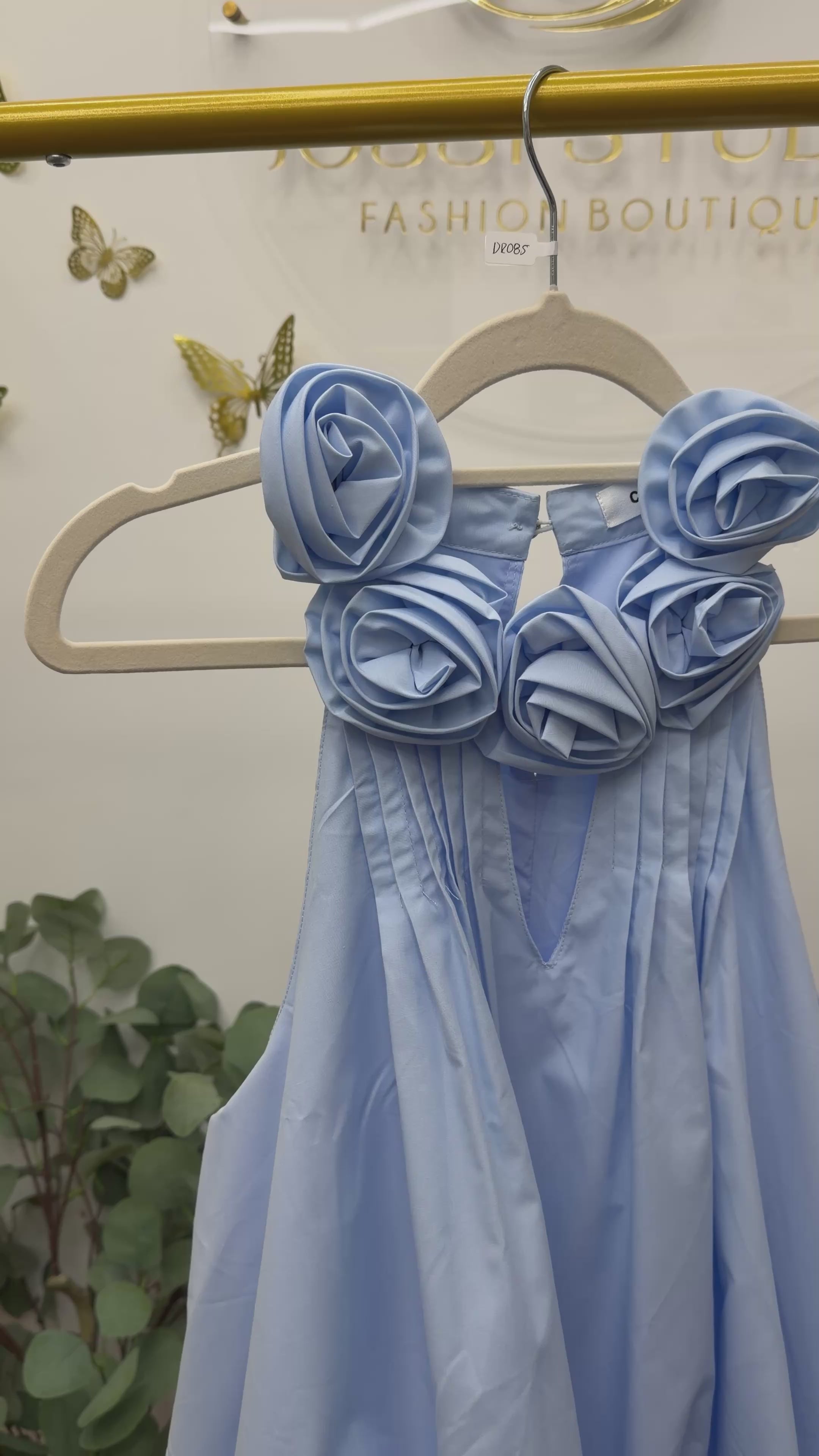 Malibu Blue Halter Mini Dress