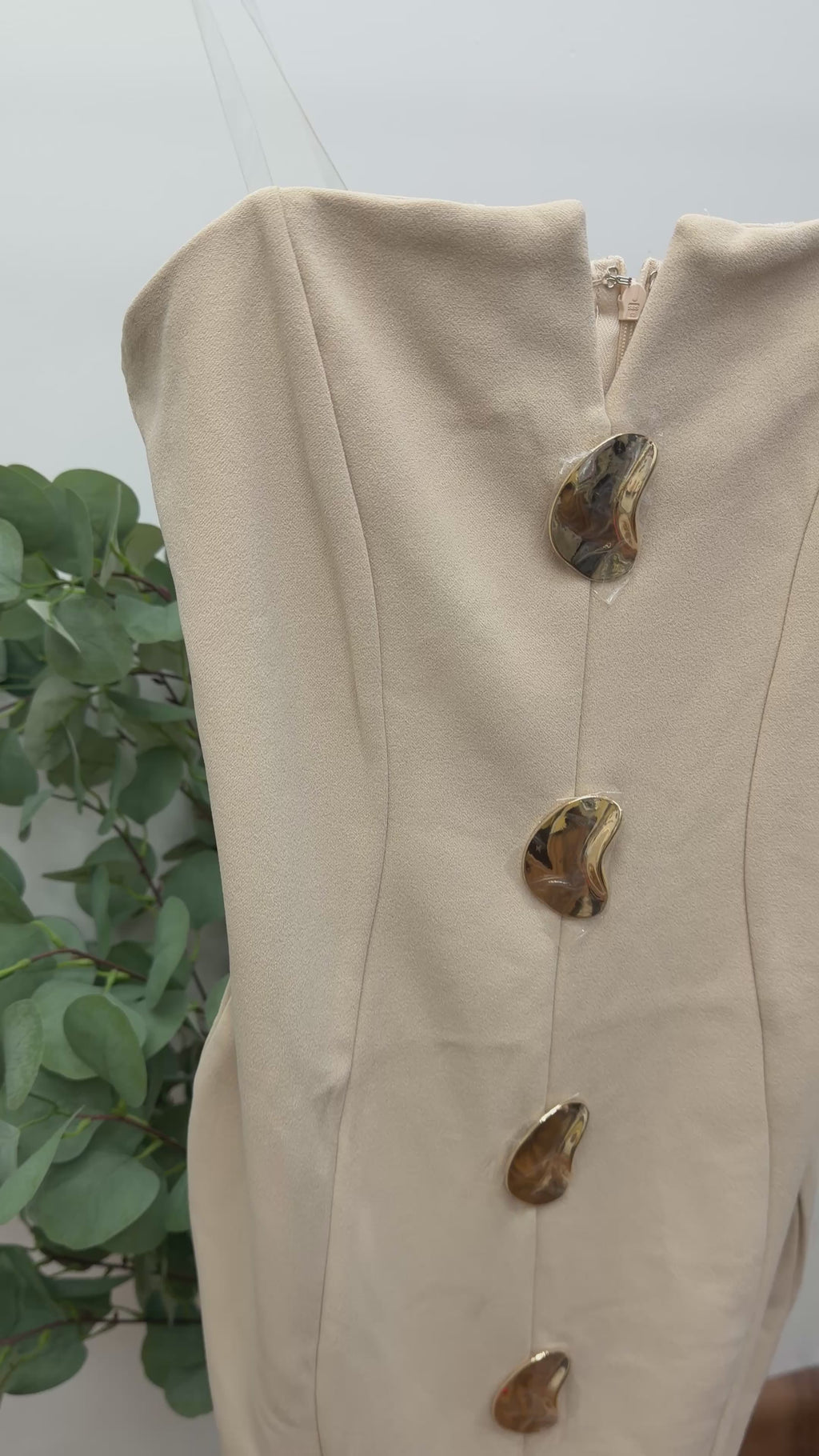 Emmeline/Beige Mini Dress
