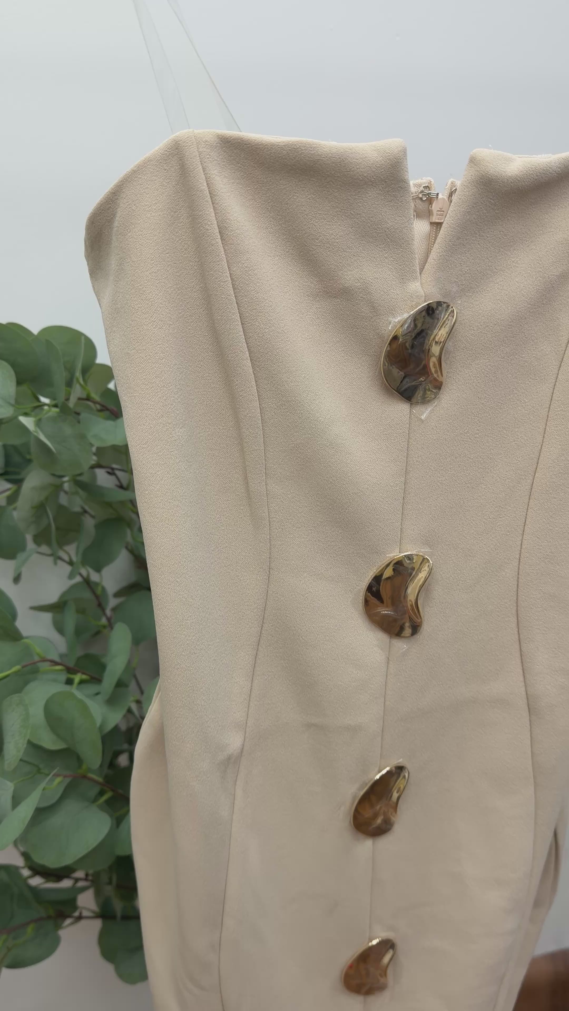 Emmeline/Beige Mini Dress